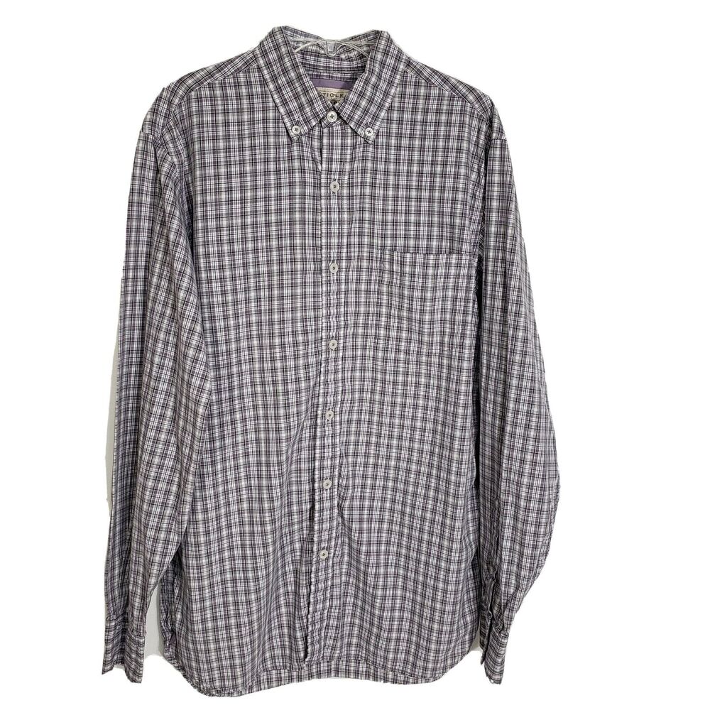 Article 365 Mens Shirt Small Broken In Button Plaid Pocket Cotton Long Sleeve